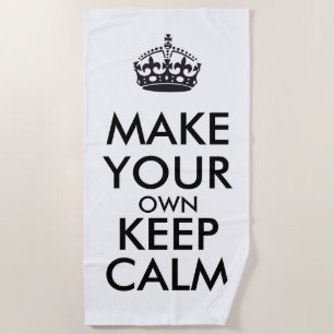Erstelle dein eigenes Keep Calm - schwarzes Poster Strandtuch