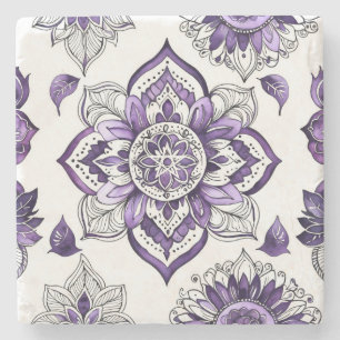 Erstelle Dein eigenes lila Talavera-Mandala Steinuntersetzer