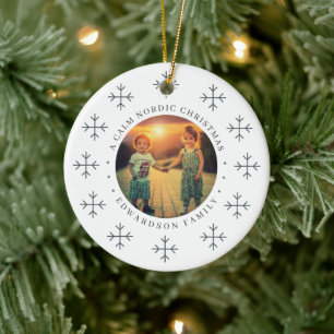 Erstelle dein eigenes nordisches Familienfoto Weih Keramik Ornament