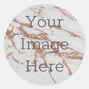Erstelle Dein eigenes Roségold Glitter Glanz Marmo Runder Aufkleber