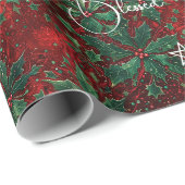 Erstelle Dein eigenes Rot Grün Winter Yule Stechpa Geschenkpapier (Rolleneckpunkt)
