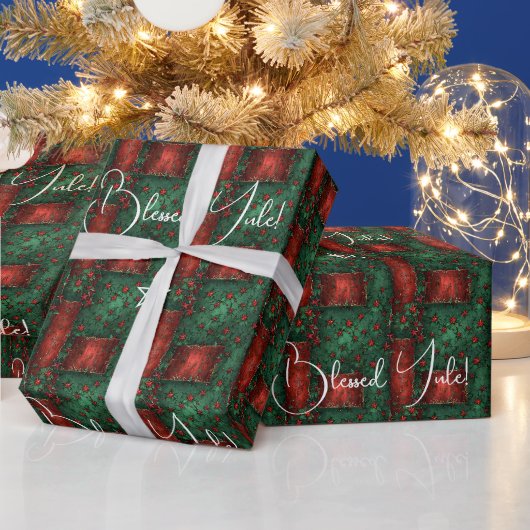 Erstelle Dein eigenes Rot Grün Yule-Band-Gewebe Geschenkpapier (Feiertage)