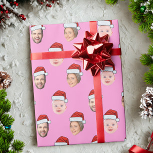 Erstelle Dein eigenes Santa-Hut-Gesicht 3 Foto Pin Geschenkpapier