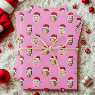 Erstelle Dein eigenes Santa-Hut-Gesicht 3 Foto Pin Geschenkpapier Set