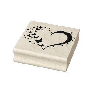 Erstelle Dein eigenes Schmetterlingsherz Gummistempel