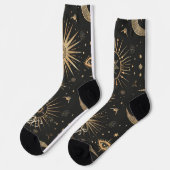 Erstelle Dein eigenes Schwarz & Gold Celestial Mag Socken (Linkes Detail)