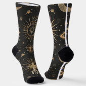 Erstelle Dein eigenes Schwarz & Gold Celestial Mag Socken (Gewinkelt)