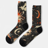Erstelle dein eigenes schwarzes orangefarbenes Him Socken (Linkes Detail)