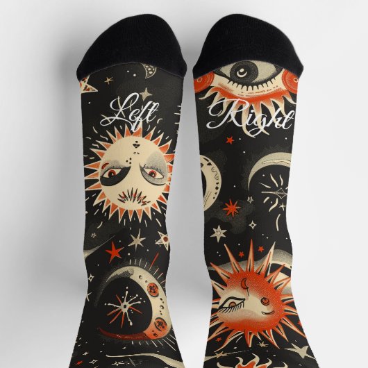 Erstelle dein eigenes schwarzes orangefarbenes Him Socken (Oben)