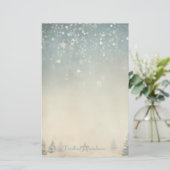 Erstelle Dein eigenes silbernes himmlisches Winter Briefpapier (Stehend Vorderseite)