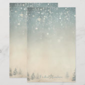 Erstelle Dein eigenes silbernes himmlisches Winter Briefpapier (Vorne/Hinten)