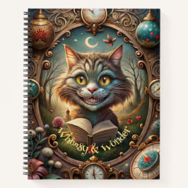 Erstelle Dein eigenes skurriles Cheshire-Cat-Buch Notizblock