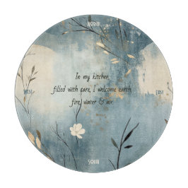 Erstelle Dein eigenes sommerliches blaues florales Schneidebrett