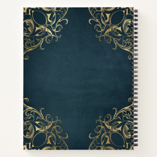 Erstelle Dein eigenes vergoldetes marineblaues Not Notizblock (Rückseite)