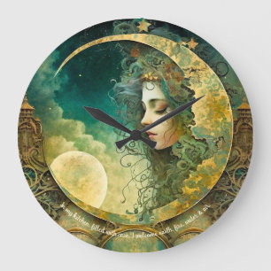 Erstelle dein eigenes Victoiran-Steampunk-Mondkind Große Wanduhr