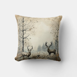 Erstelle dein eigenes vintage Winter Reh Kissen