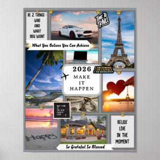 Erstelle Dein eigenes Vision Board Ziel Manifestie Poster