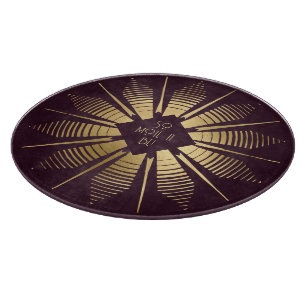 Erstelle Dein eigenes Weinrot und Gold Mandala Schneidebrett