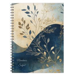 Erstelle Dein eigenes wellenförmiges blaues floral Notizblock