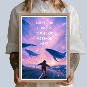 Erstelle Dein Eigenes Zitat Fliegende Wale Surreal Poster