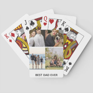 Erstelle Deine eigene 4-Foto-Collage Bester Vater Spielkarten