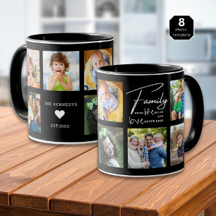 Erstelle Deine eigene 8-Foto-Collage Familienzitat Tasse