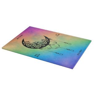 Erstelle Deine eigene blättrige Boho-Mond-Silhouet Schneidebrett