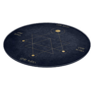 Erstelle deine eigene blaue und goldene heilige Ge Schneidebrett