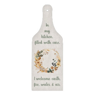 Erstelle deine eigene boho Teal- und Gold-Blumenmo Schneidebrett