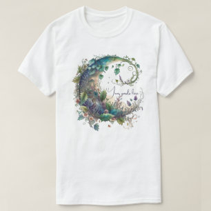 Erstelle deine eigene Boho Wildblumen Efeu Mond T-Shirt