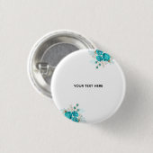 Erstelle deine eigene elegante blaue Rose Button (Vorne & Hinten)