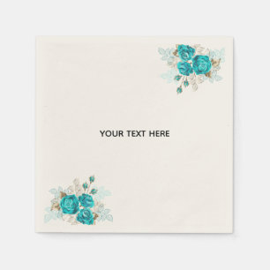 Erstelle deine eigene elegante blaue Rose Serviette