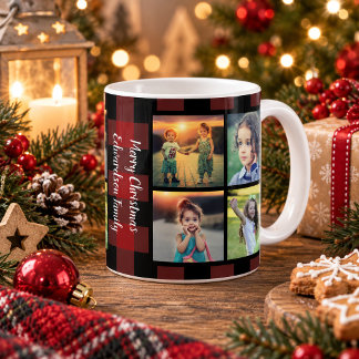 Erstelle deine eigene Familienfoto-Collage Weihnac Kaffeetasse