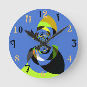Erstelle deine eigene farbenfrohe Frau der Farben Runde Wanduhr