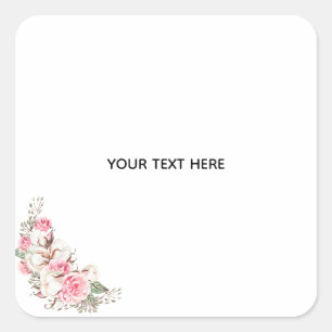 Erstelle deine eigene Floral Quadratischer Aufkleber