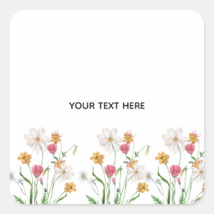 Erstelle deine eigene Floral  Quadratischer Aufkleber
