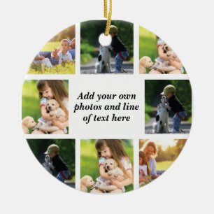 Erstelle deine eigene Fotocollage und Text Keramik Ornament