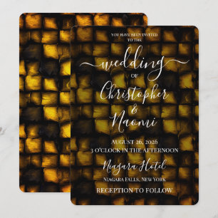 Erstelle deine eigene gelbe Grunge-Mosaik-Hochzeit Einladung