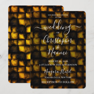 Erstelle deine eigene gelbe Grunge-Mosaik-Hochzeit Einladung