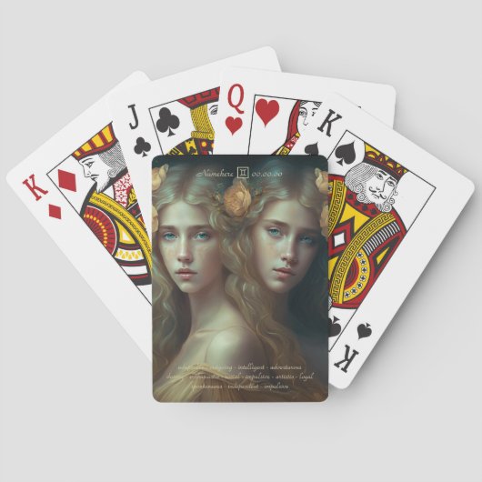 Erstelle deine eigene Gemini-Sternzeichen-Zodiak-G Spielkarten (Rückseite)