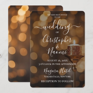 Erstelle deine eigene goldene Glitter-Bokeh-Kerze Einladung