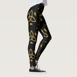 Erstelle deine eigene goldene Triquetra-Mondgöttin Leggings