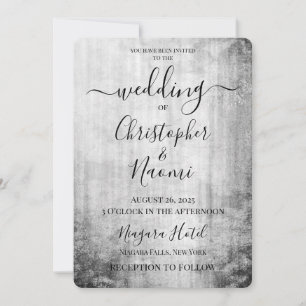Erstelle deine eigene graue Vintage-Hochzeit Einladung