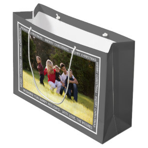 Erstelle deine eigene graue Weihnachtsgeschenktasc Große Geschenktüte