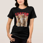 Erstelle deine eigene Katze oder Haustiere 90er Bo Tri-Blend Shirt (Vorderseite)