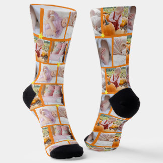 Erstelle deine eigene lustige 5-Foto-Collage-Crew Socken