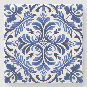 Erstelle deine eigene Mitternachtsblaue Talavera-B Steinuntersetzer