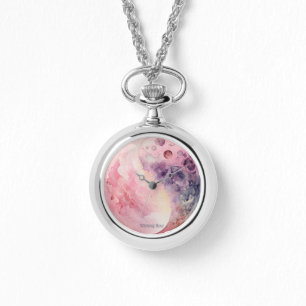 Erstelle deine eigene Mondliebesmagie Rosa Mond Armbanduhr