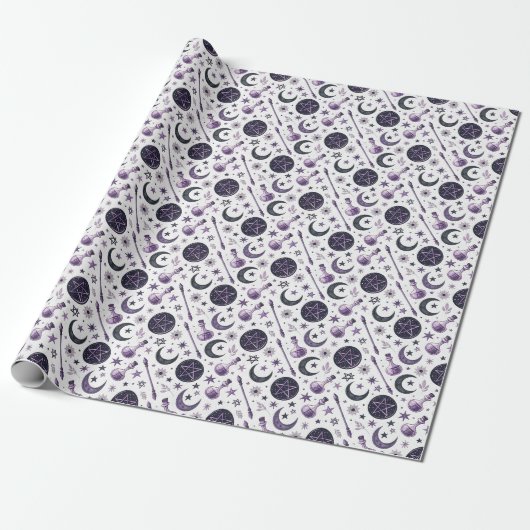 Erstelle deine eigene Purple Midnight Moon Magic Geschenkpapier (Ungerollt)
