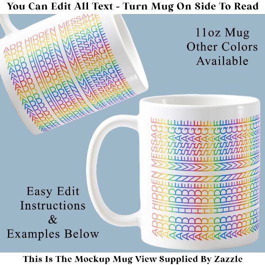 Erstelle deine eigene Regenbogen-Spaß-Botschaft Kaffeetasse